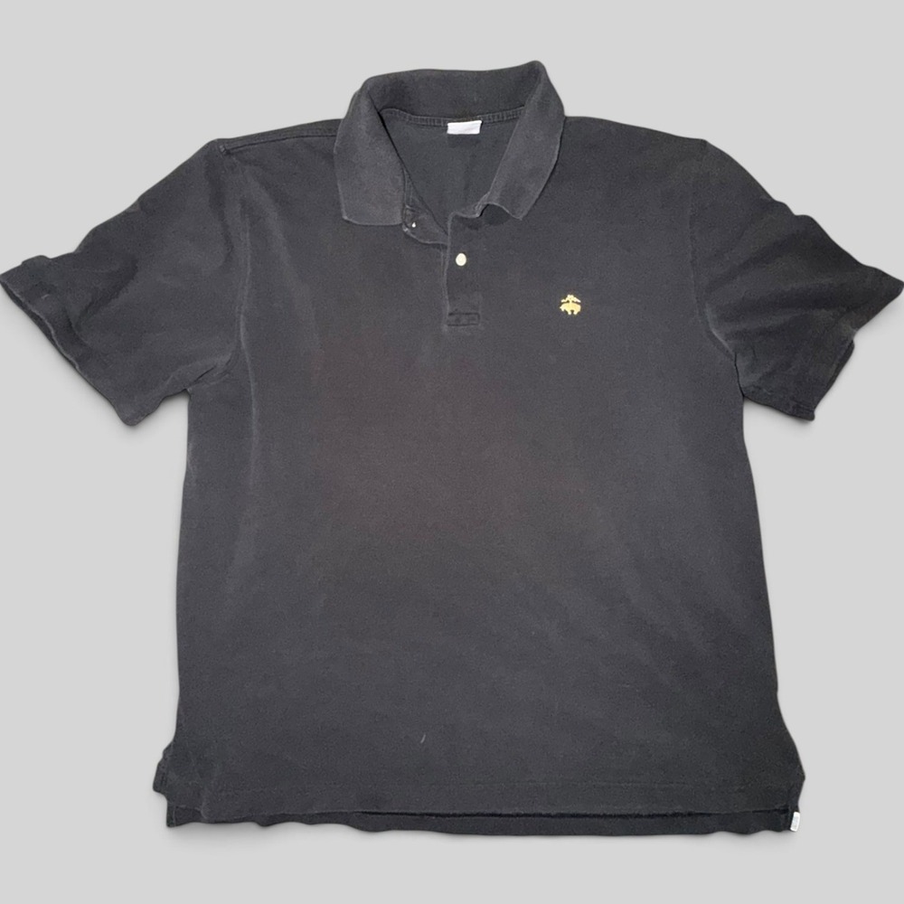 Brooks Brothers Mens XL Performance Polo Shirt Black Original Fit Golden Fleece